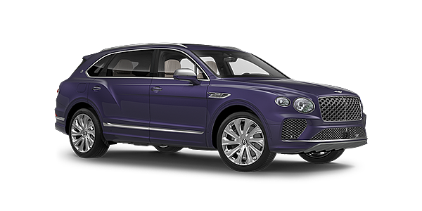 宾利广州—珠江新城 Bentayga Extended Wheelbase Mulliner luxury SUV front three quarter in Tanzanite Purple paint